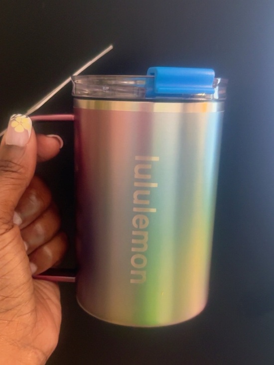 lululemon athletica Other - lululemon athletica Clear Tumbler with Blue Flip Lid 12 oz